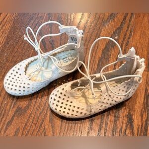 Baby GAP Kids Cream Lace-Up ballet Shoes